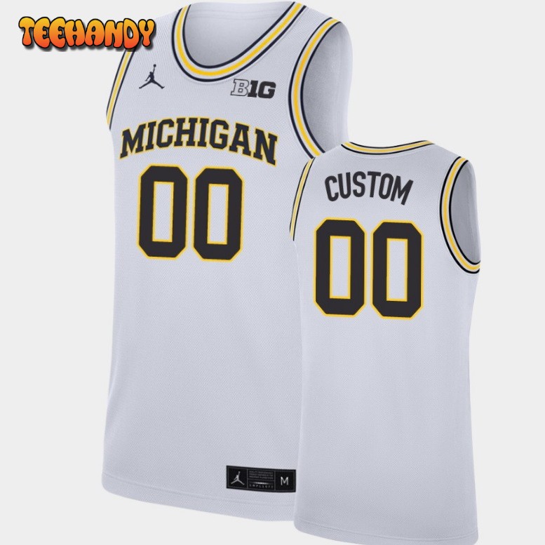 Michigan Wolverines Custom White College Basketball Jersey