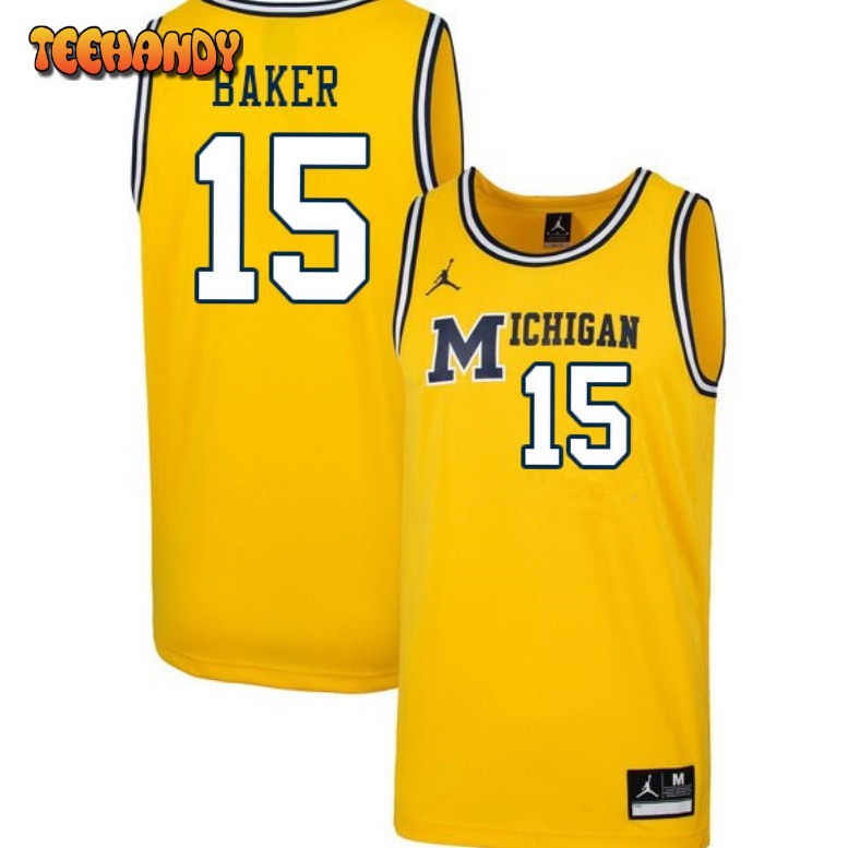 Michigan Wolverines Joey Baker Gold Throwback College Basketball Jersey