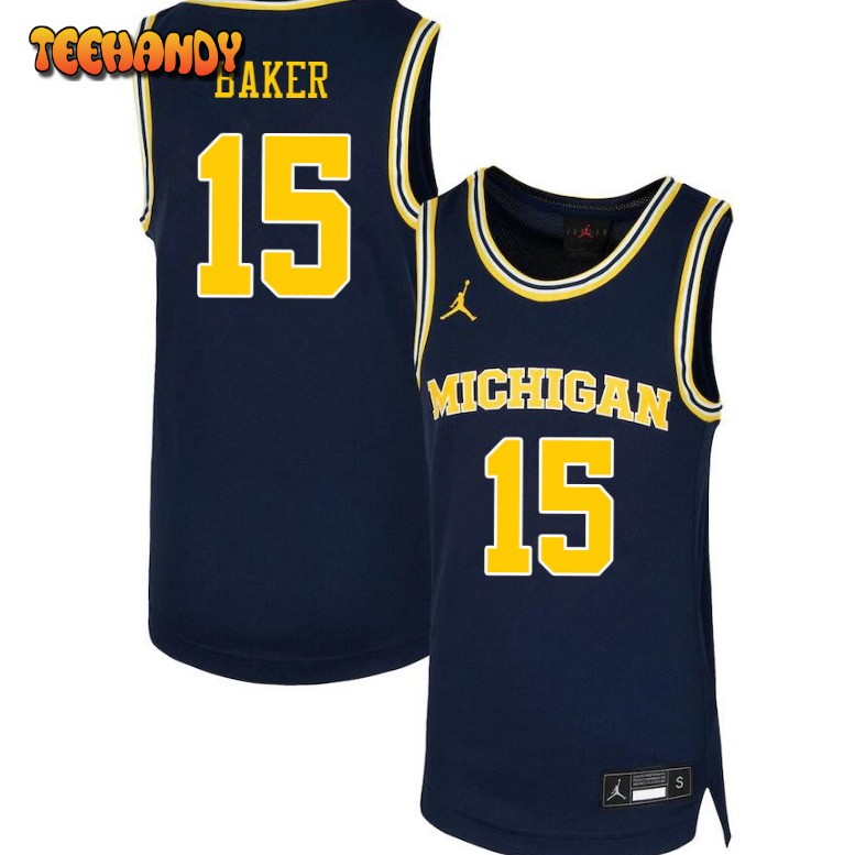 Michigan Wolverines Joey Baker Navy College Basketball Jersey