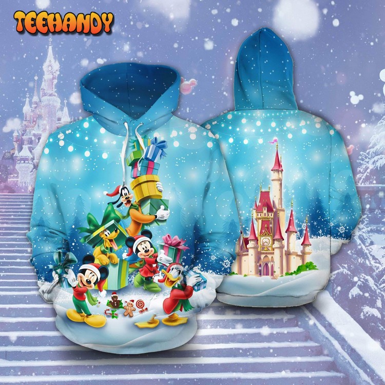 Mickey And Friends Christmas Art 3D Printed Hoodie Zipper Hoodie