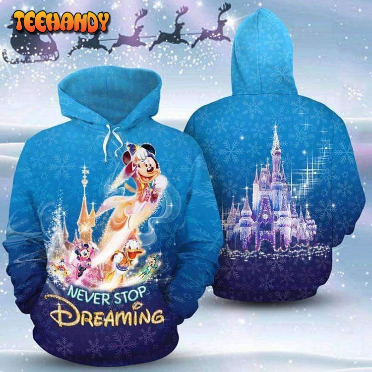 Mickey And Friends Never Stop Dreaming 3D Printed Hoodie