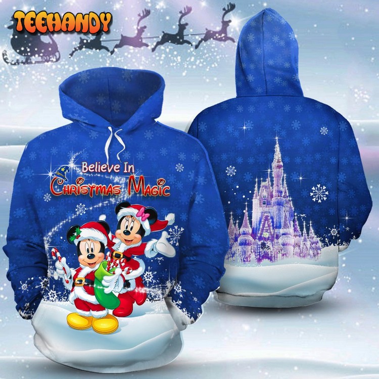 Mickey And Minnie Believe In Christmas Magic 3D Printed Hoodie