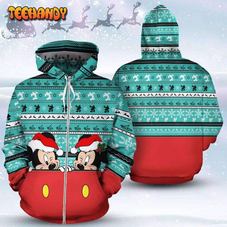 Mickey And Minnie Cute Hide And Seek 3D Printed Hoodie