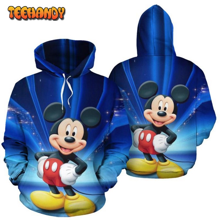 Mickey Blue All Over Print 3D Printed Hoodie Zipper Hoodie