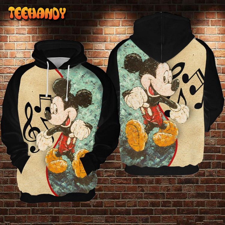 Mickey Dancing 3D Printed Hoodie Zipper Hoodie