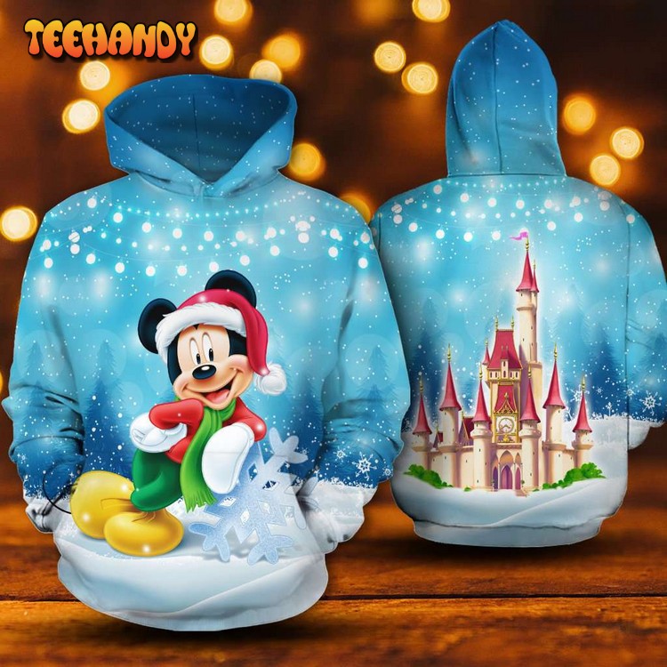 Mickey Disney Castle Art 3D Printed Hoodie Zipper Hoodie