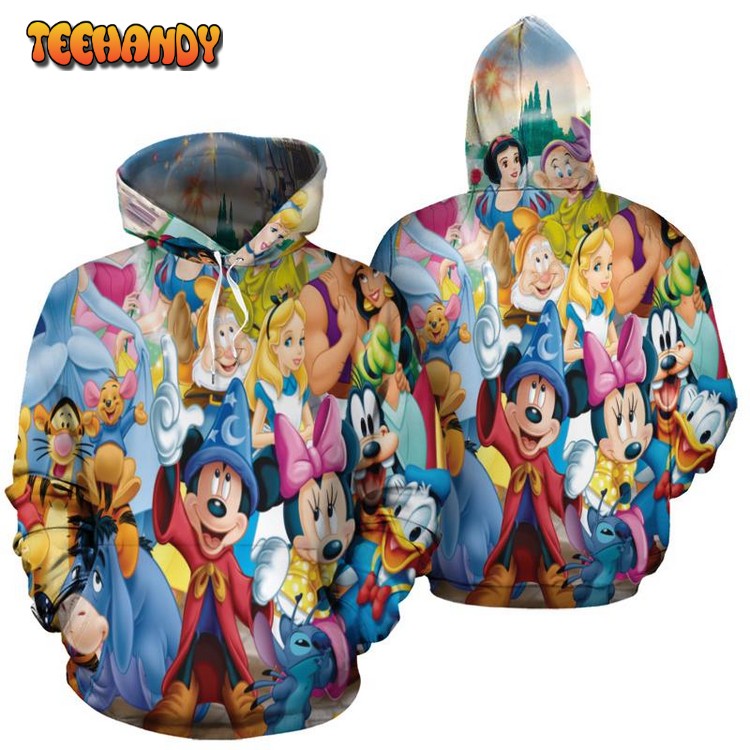 Mickey Fantasia Land 3D Printed Hoodie Zipper Hoodie