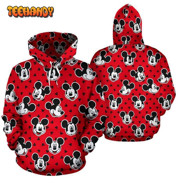 Mickey Head Pattern 3D Printed Hoodie Zipper Hoodie