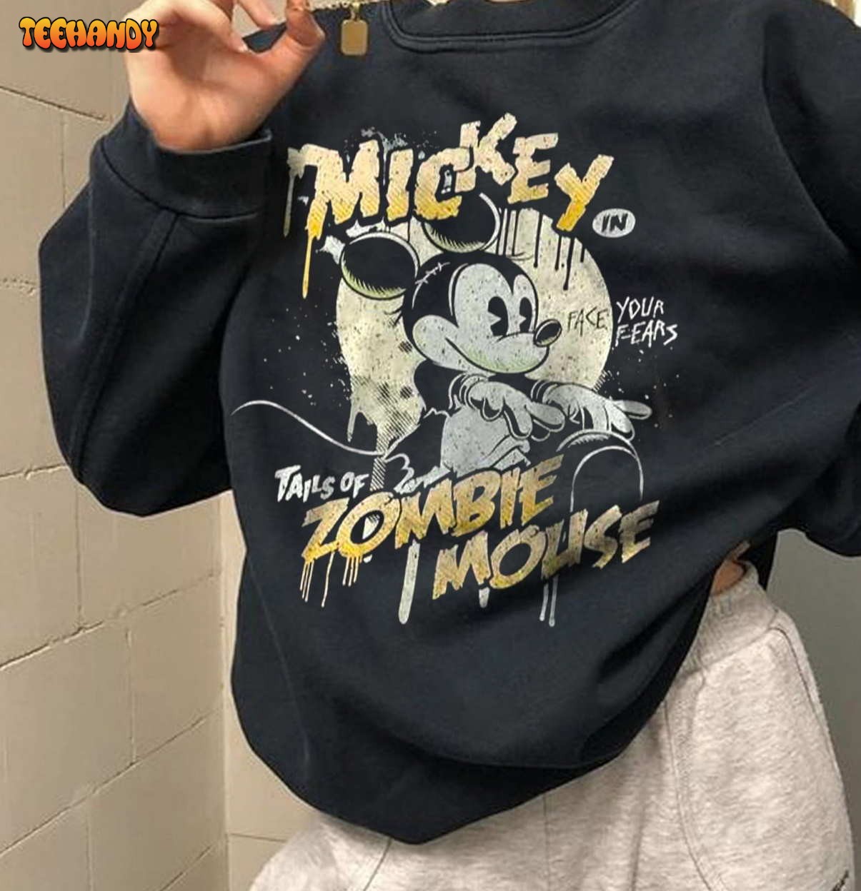 Mickey In Tales Of Zombie Mouse T-Shirt, Halloween Mickey Crewneck Sweatshirt