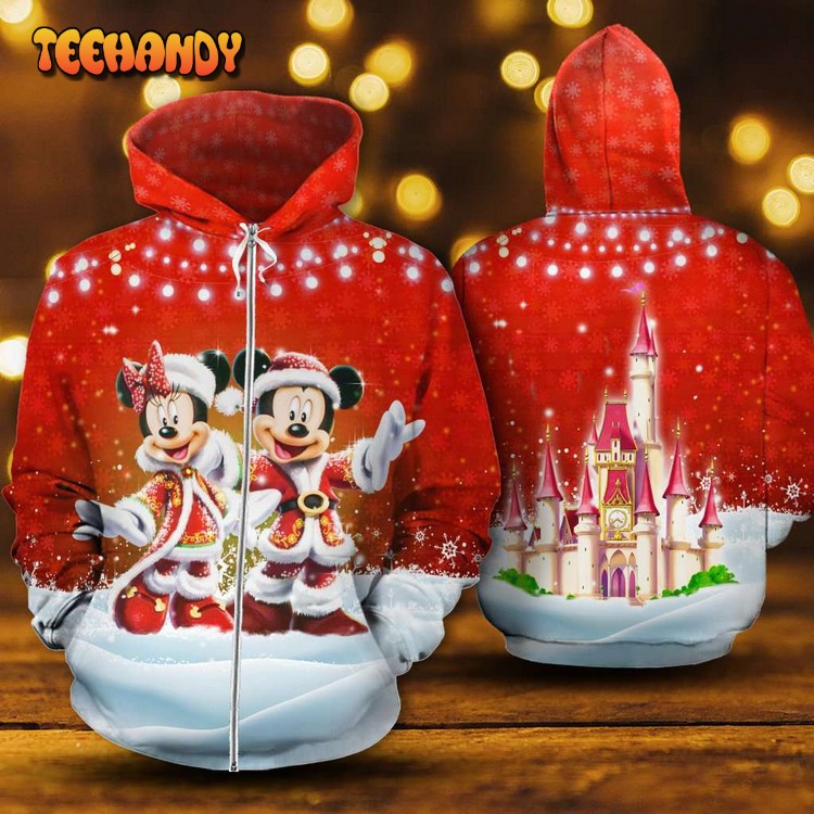 Mickey Minnie Christmas Costume 3D Printed Hoodie Zipper Hoodie