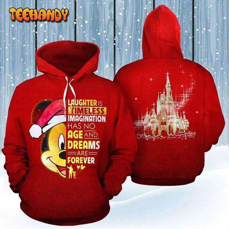 Mickey Mouse Face Christmas Quote 3D Printed Hoodie