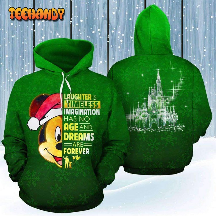 Mickey Mouse Face Christmas Quote Green 3D Printed Hoodie