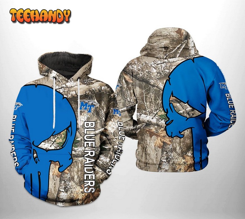 Middle Tennessee Blue Raiders NCAA Camo Veteran Hunting 3D Hoodie