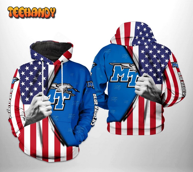 Middle Tennessee Blue Raiders NCAA US Flag 3D Printed Hoodie