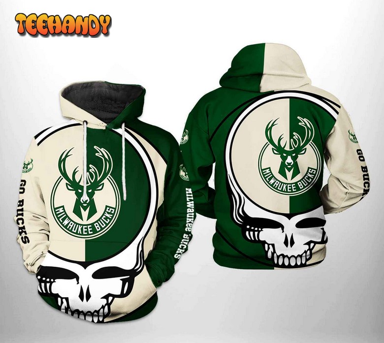 Milwaukee Bucks NBA Grateful Dead 3D Printed Hoodie Zipper Hoodie