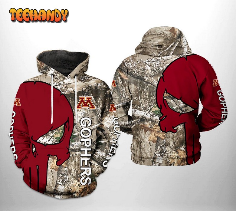 Minnesota Golden Gophers NCAA Camo Veteran Hunting 3D Printed Hoodie