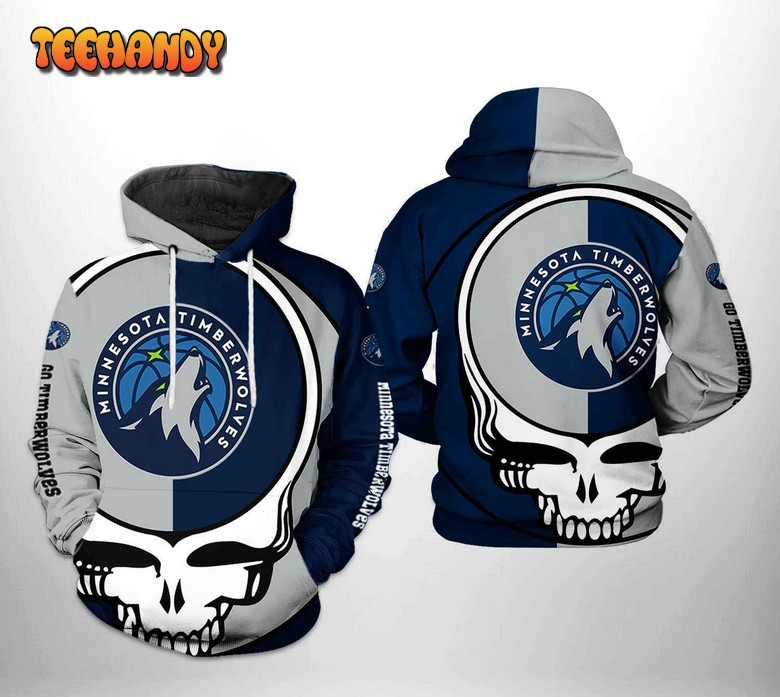 Minnesota Timberwolves NBA Grateful Dead 3D Printed HoodieZipper Hoodie