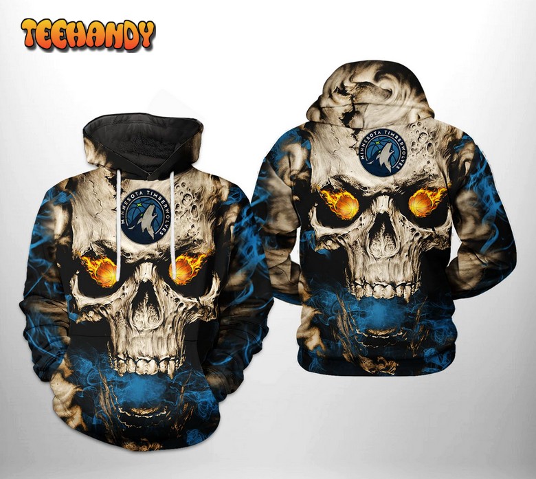 Minnesota Timberwolves NBA Skull 3D Printed HoodieZipper Hoodie