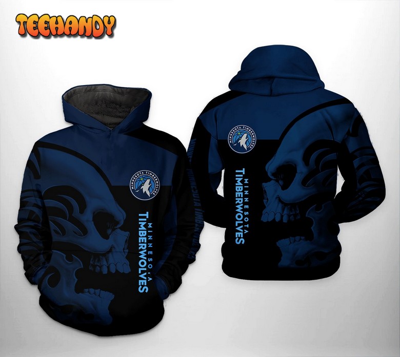 Minnesota Timberwolves NBA Skull Team 3D Printed HoodieZipper Hoodie