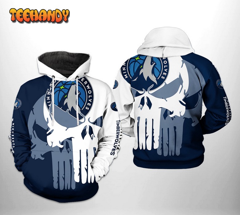 Minnesota Timberwolves NBA Team Skull 3D Printed HoodieZipper Hoodie