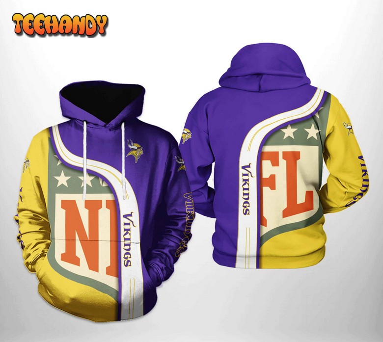 Minnesota Vikings NFL Team 3D Printed Hoodie Zipper Hoodie