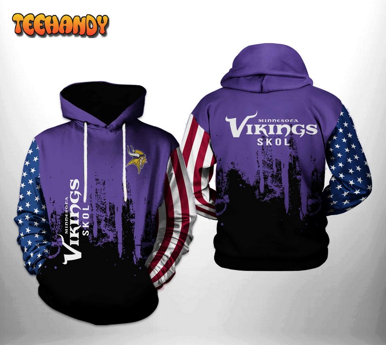 Minnesota Vikings NFL Team US 3D Printed Hoodie Zipper Hoodie