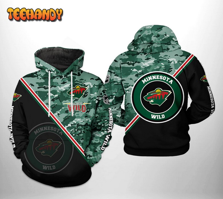 Minnesota Wild NHL Camo Team 3D Printed Hoodie Zipper Hoodie