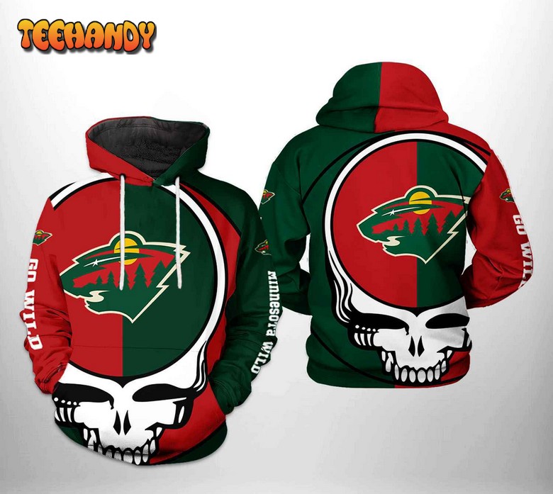 Minnesota Wild NHL Grateful Dead 3D Printed Hoodie Zipper Hoodie