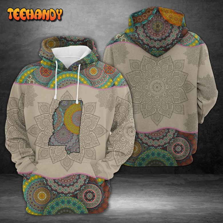 Mississippi Mandala 3D Printed Hoodie Zipper Hoodie