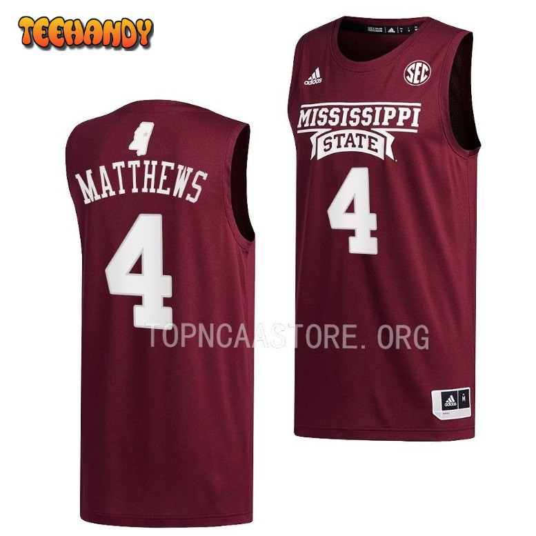 Mississippi State Bulldogs Cameron Matthews Maroon College Basketball Jersey