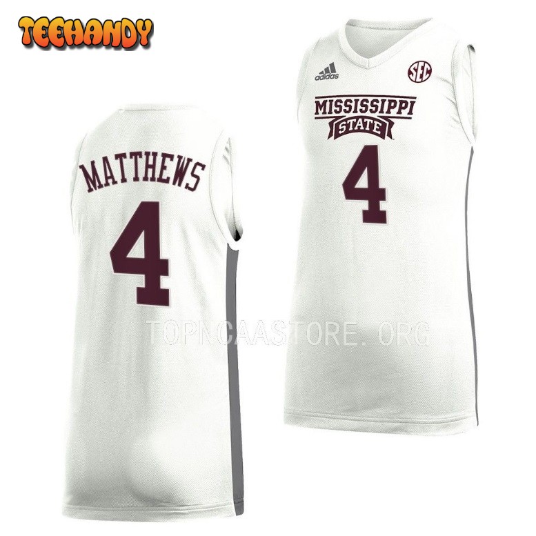 Mississippi State Bulldogs Cameron Matthews White College Basketball Jersey