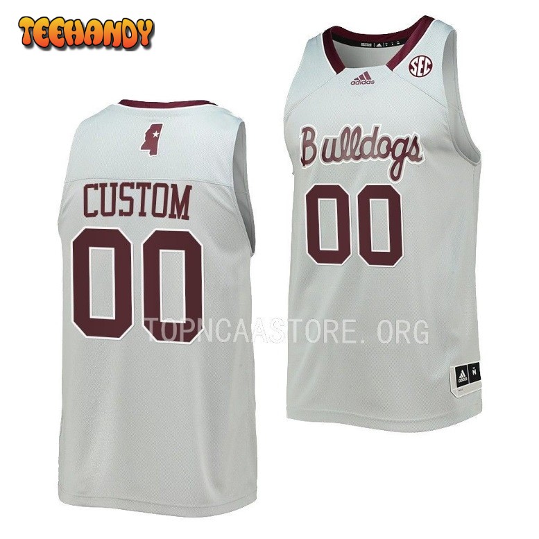 Mississippi State Bulldogs Custom Gray Reverse Retro College Basketball Jersey