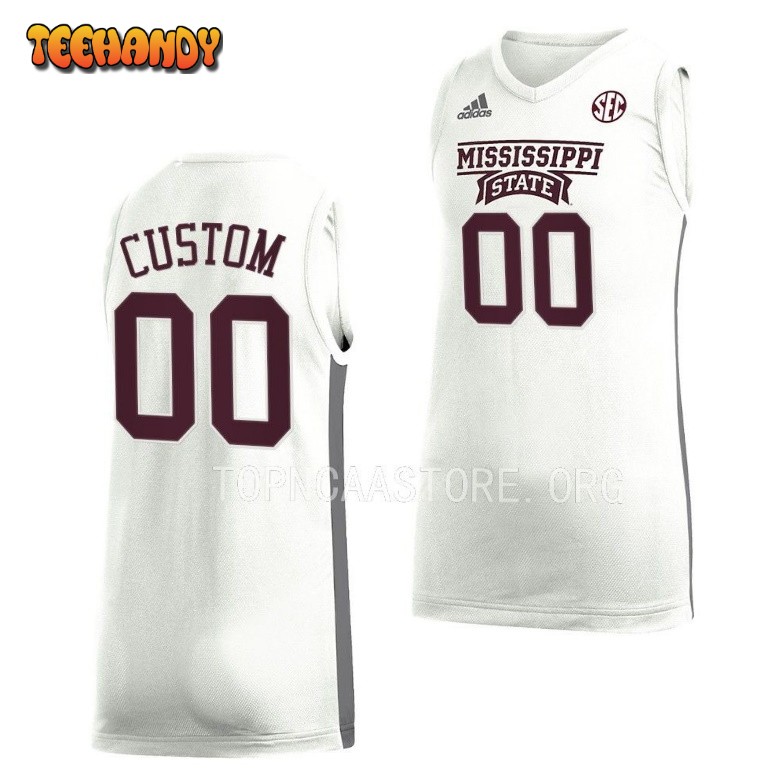 Mississippi State Bulldogs Custom White College Basketball Jersey