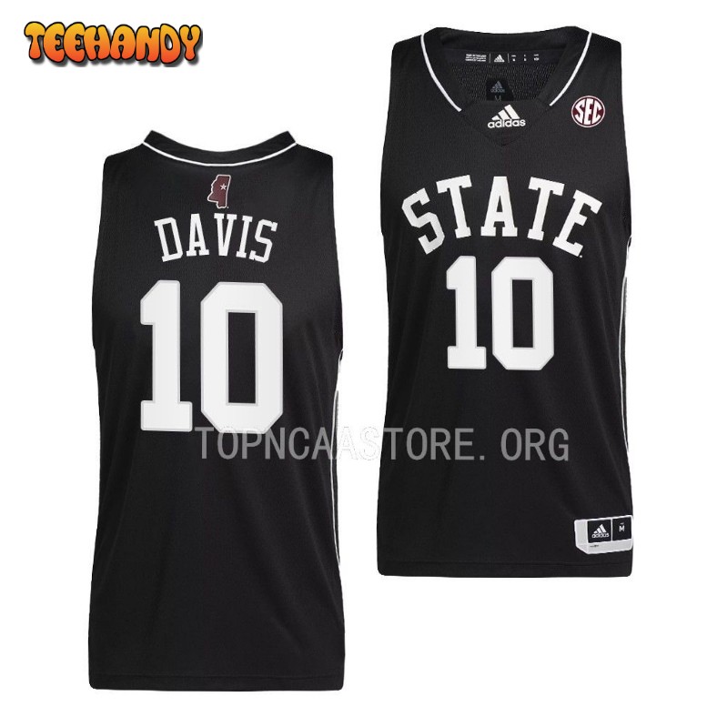 Mississippi State Bulldogs Dashawn Davis Black College Basketball Jersey