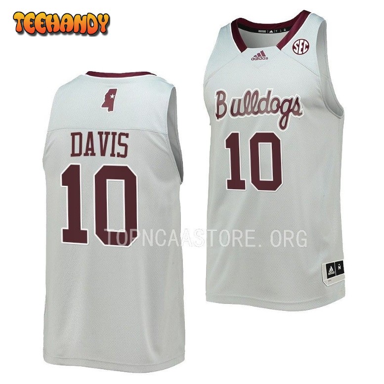 Mississippi State Bulldogs Dashawn Davis Gray Reverse Retro College Jersey