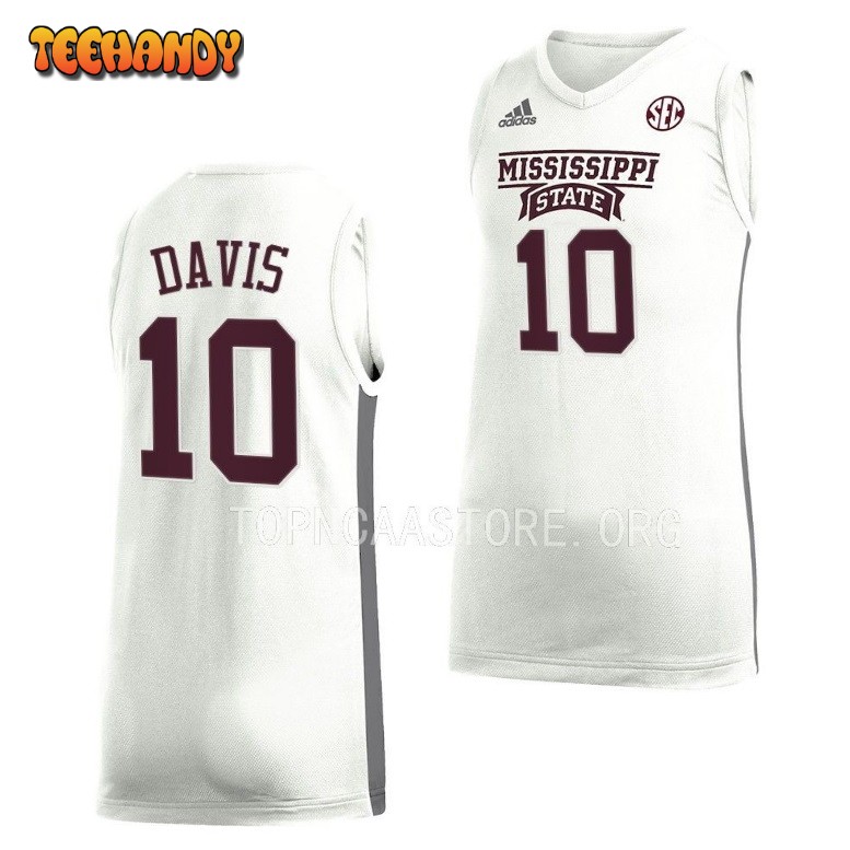 Mississippi State Bulldogs Dashawn Davis White College Basketball Jersey