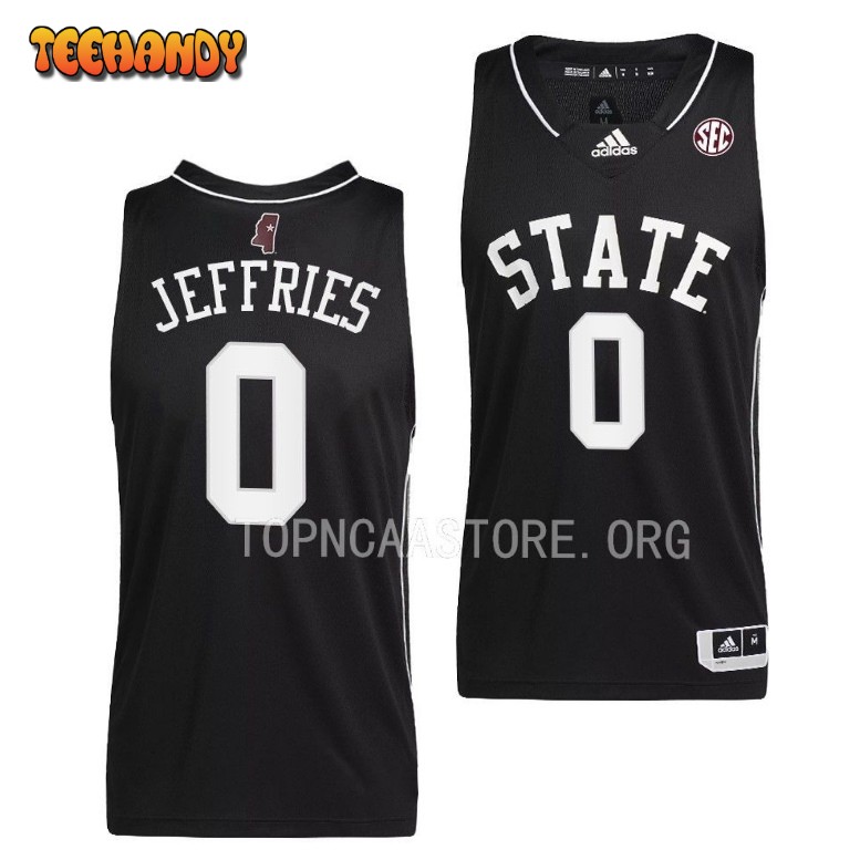 Mississippi State Bulldogs D.J. Jeffries Black College Basketball Jersey