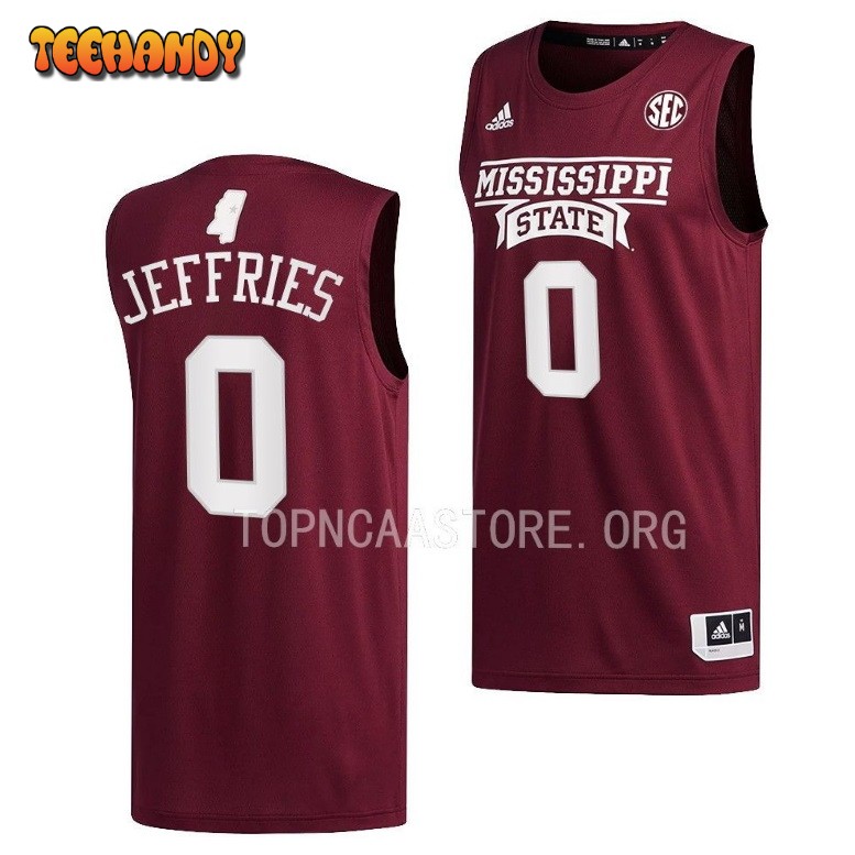 Mississippi State Bulldogs D.J. Jeffries Maroon College Basketball Jersey