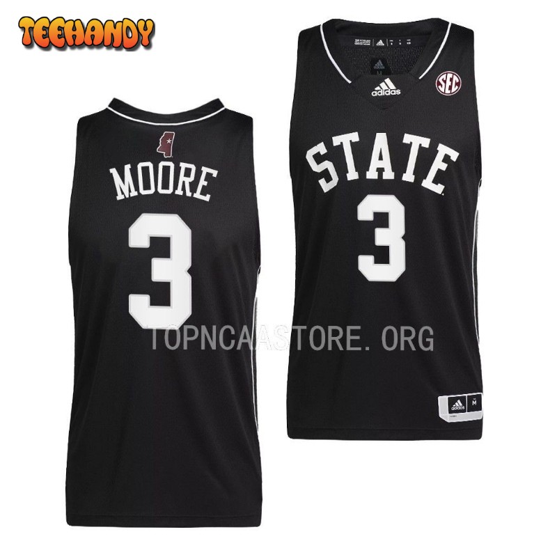 Mississippi State Bulldogs Shakeel Moore Black College Basketball Jersey