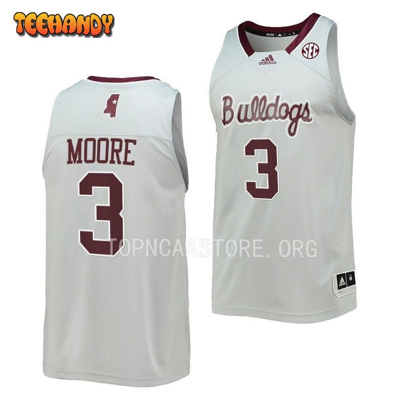 Mississippi State Bulldogs Shakeel Moore Gray Reverse Retro College Jersey