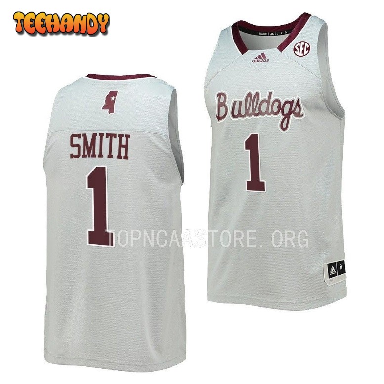 Mississippi State Bulldogs Tolu Smith Gray Reverse Retro College Basketball Jersey