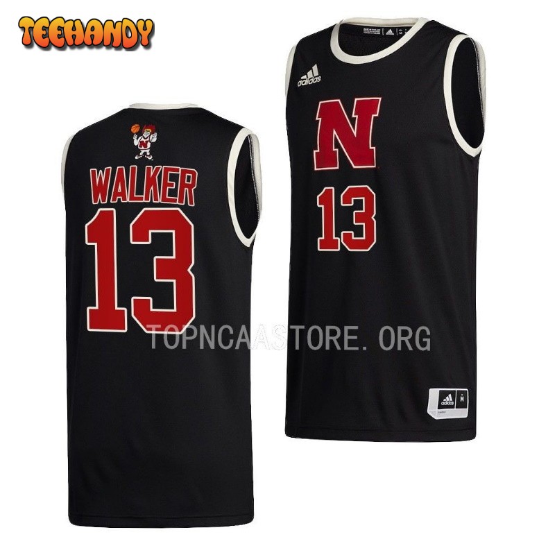 Nebraska Cornhuskers Derrick Walker Black College Basketball Jersey