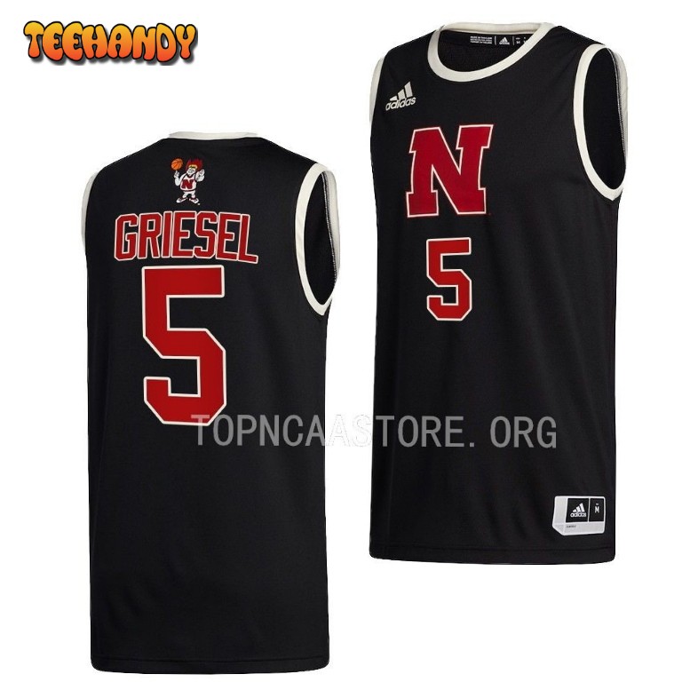 Nebraska Cornhuskers Sam Griesel Black College Basketball Jersey