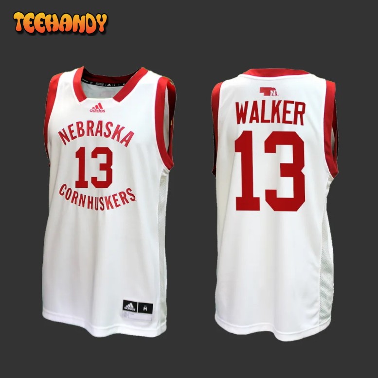 Nebraska Huskers Derrick Walker 2022-23 White College Basketball Jersey