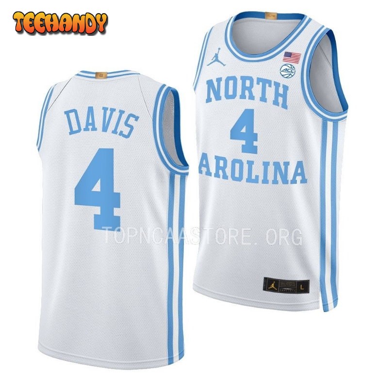 North Carolina Tar Heels R.J. Davis 2023 White Elite College Basketball Jersey