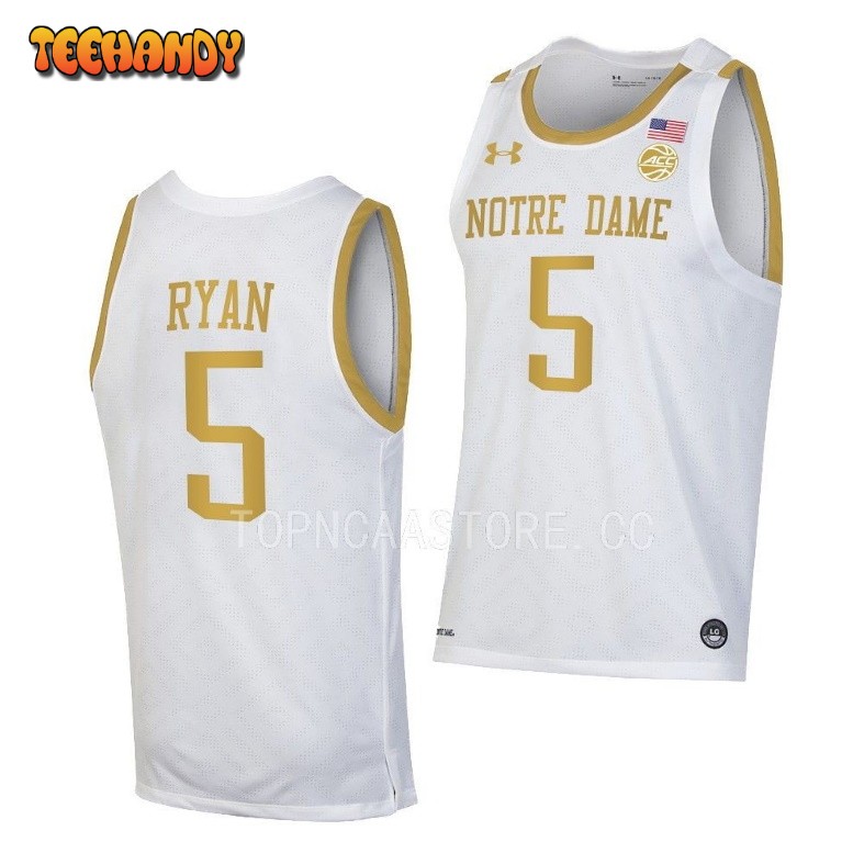 Notre Dame Fighting Irish Cormac Ryan 2023 White College Basketball Jersey