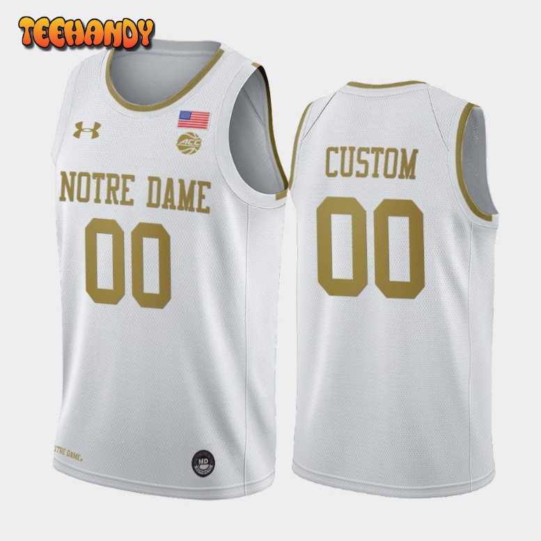 Notre Dame Fighting Irish Custom White Golden College Basketball Jersey