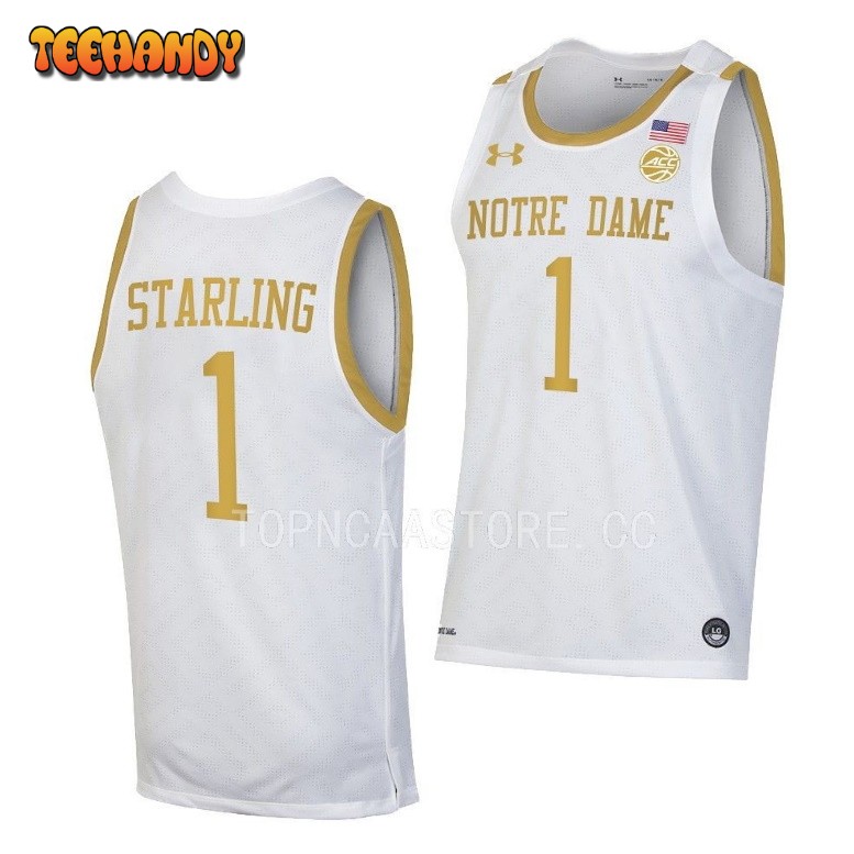 Notre Dame Fighting Irish JJ Starling 2023 White College Basketball Jersey