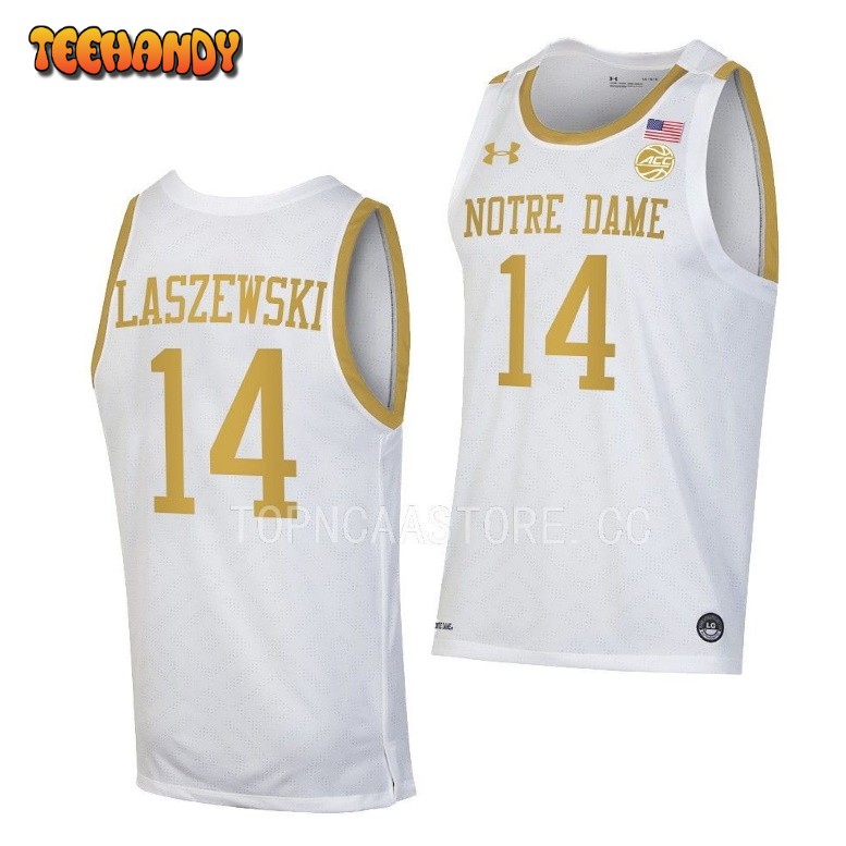 Notre Dame Fighting Irish Nate Laszewski 2023 White College Basketball Jersey