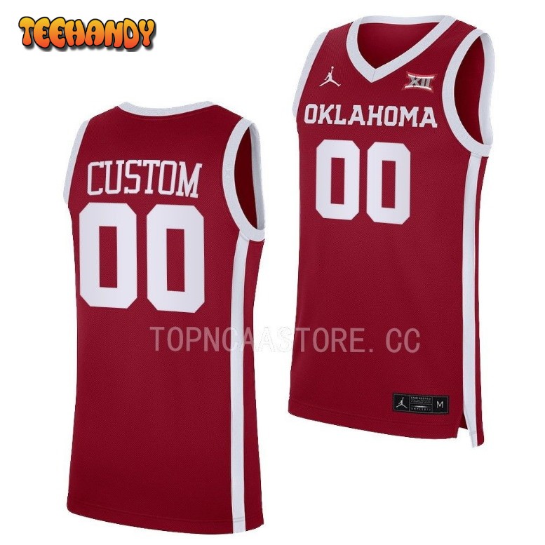 Oklahoma Sooners Custom 2023 Crimson Away College Basketball Jersey